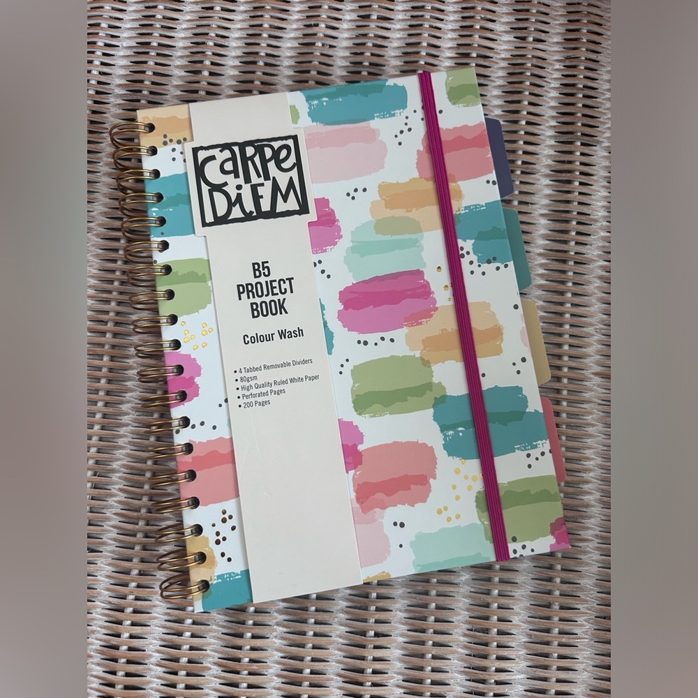 #13 Carpe Diem B5 Project Book in the "Colour Wash" design.